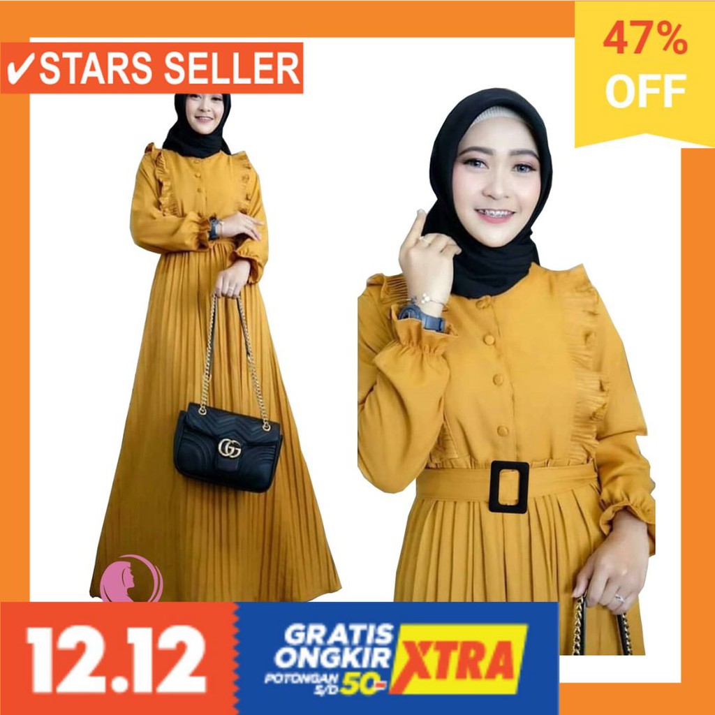 PAKAIAN MUSLIM TERBAIK PALING ANAK ORANG TUA PINK MURAH / Khenca Dress | Baju Gamis Remaja | Best