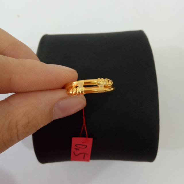 Cincin Lilit Dua Emas asli
