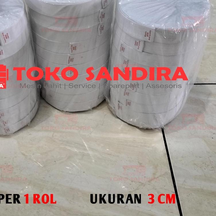 Harga 1 rol Karet Elastis 3 CM/karet 3 cm/karet elastis 3 cm Merk SDR