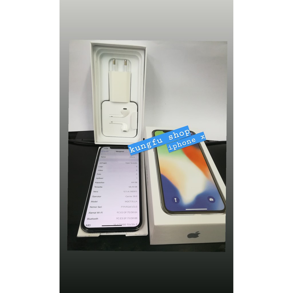 HP IPHONE X 256GB ON FACE ID FULLSET ORI HITAM/   SILVER