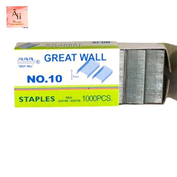 

isi Staples per kotak no 10 merk great wall isi 1000staples