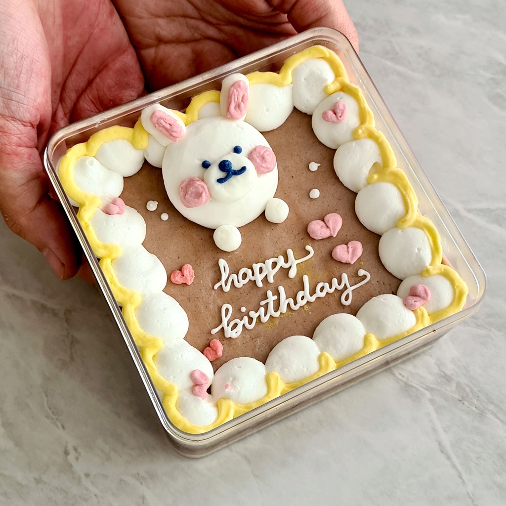 

Korean dessert box / cake box kelinci imut
