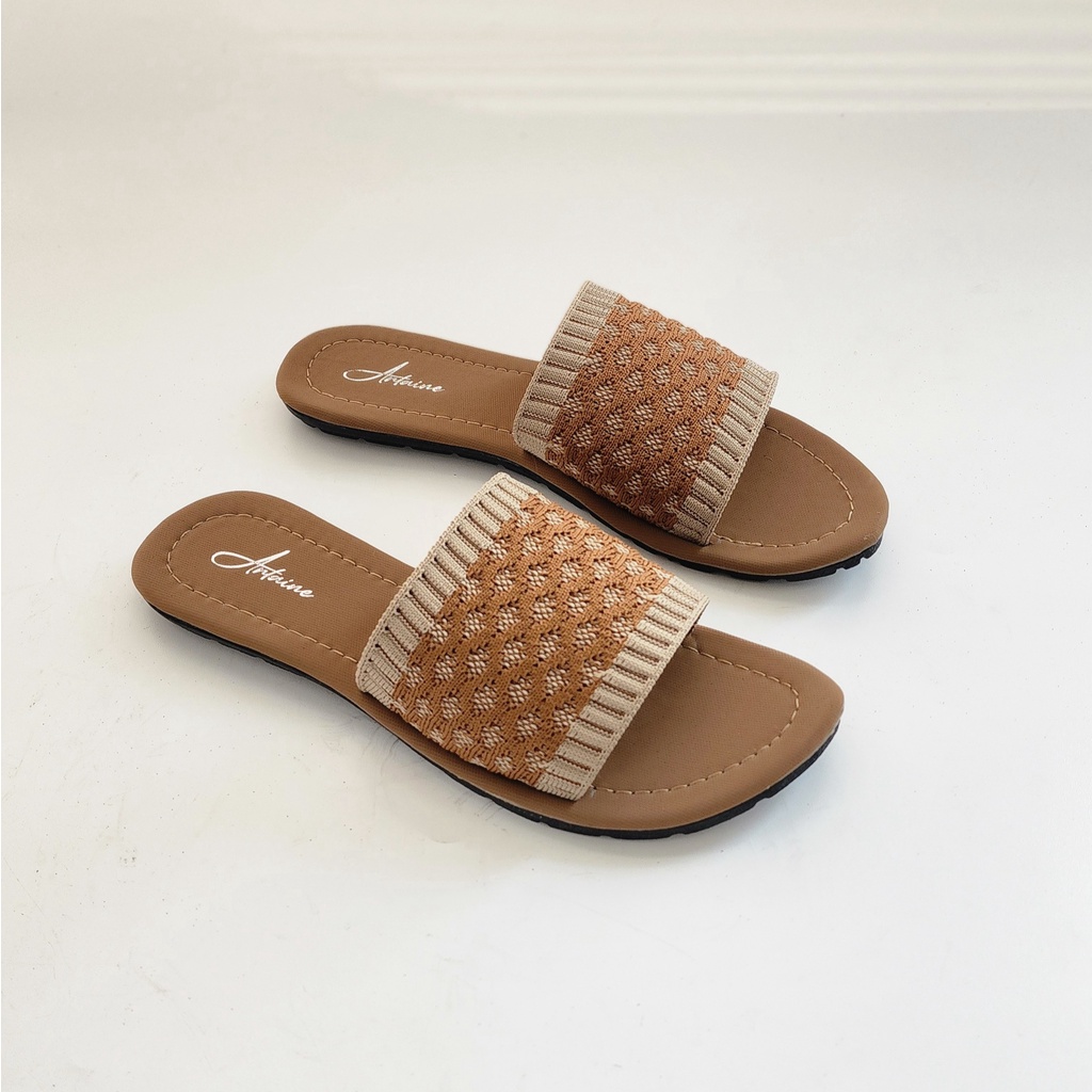 ARLAINE - SALMA sandal teplek wanita / sandal slip on / sandal rajut / sandal anti slip / sendal teplek wanita import