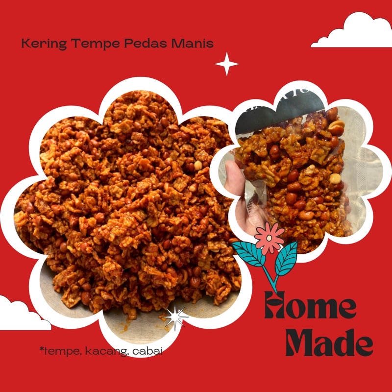 

Orek Kering Tempe Kacang Ikan Asin Balado Pedas Manis. Home Made. Premium