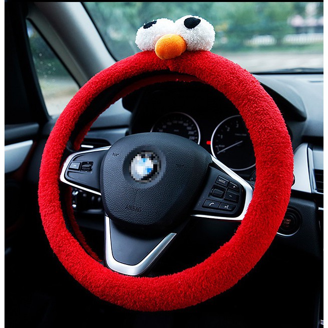 Sarung Cover Stir Setir Mobil ELMO FAMILY Kain Motif Kartun Lucu Keren