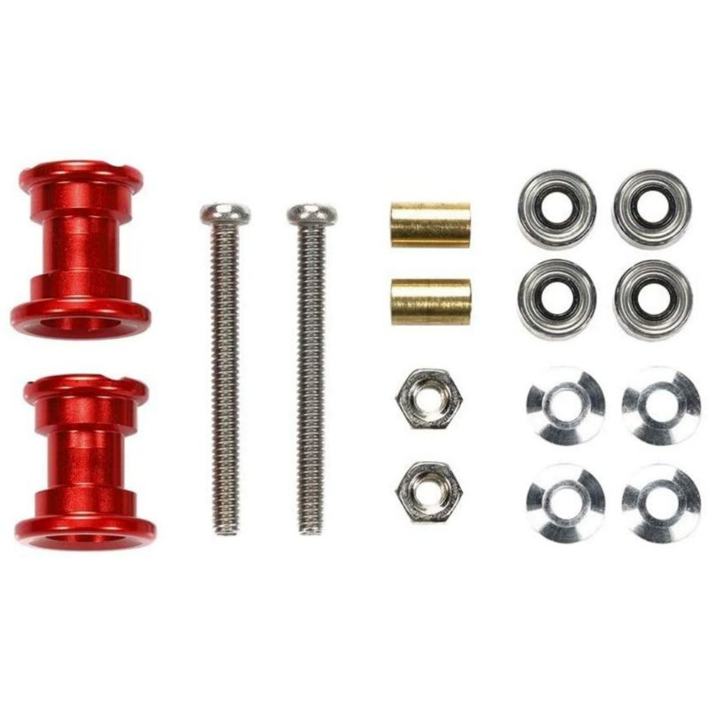 TAMIYA 95562 LIGHTWEIGHT DOUBLE ALUMINUM ROLLERS (9-8MM/RED)