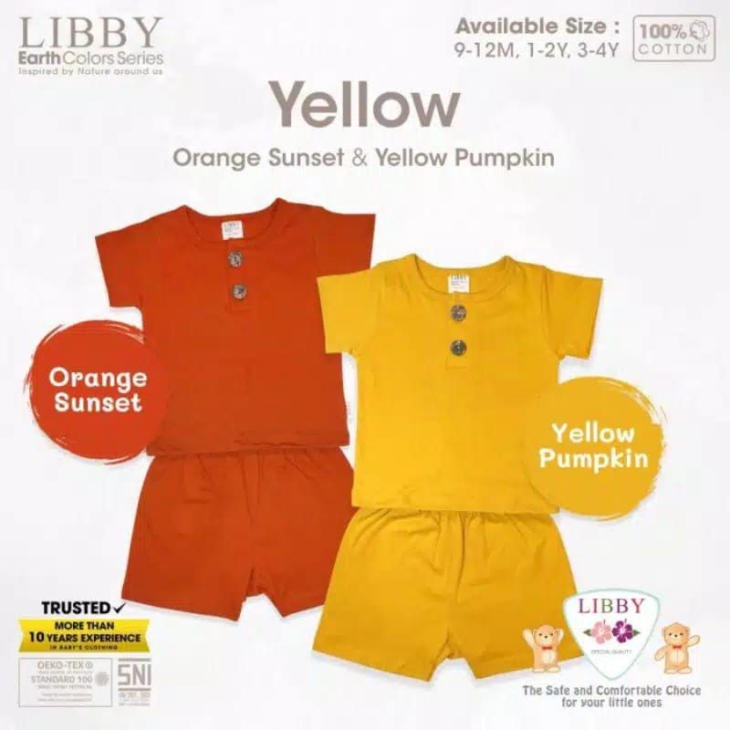 LIBBY Setelan Bayi Oblong Baju Pendek - Celana Pendek EARTH SERIES 3 TERBARU 9 Bulan - 4 tahun