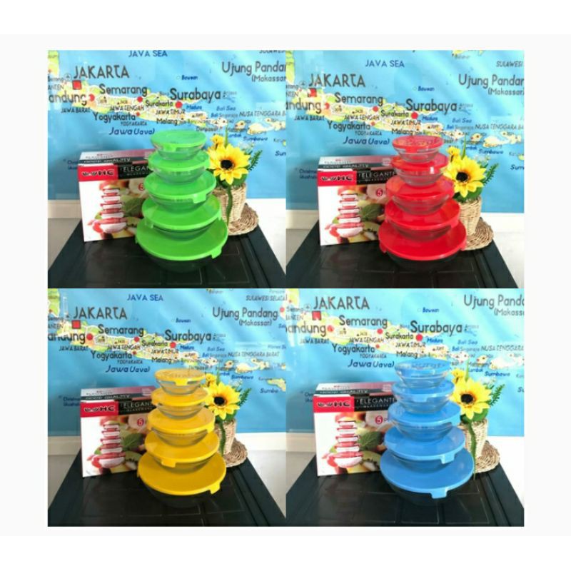 MANGKOK 5 SUSUN GLASS BOWL SET HC.