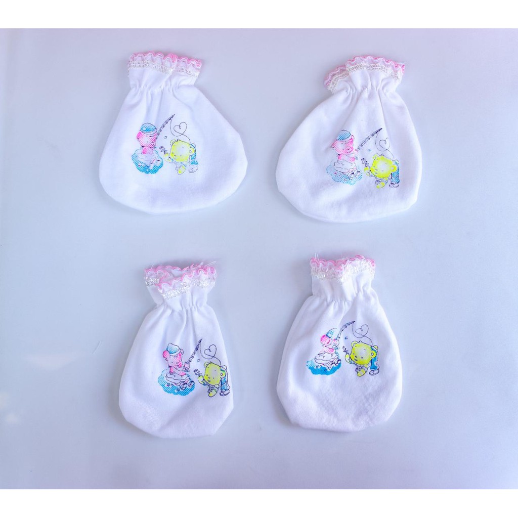 Promo !! SARUNG TANGAN BAYI SET SARUNG KAKI BAYI PUTIH MURAH