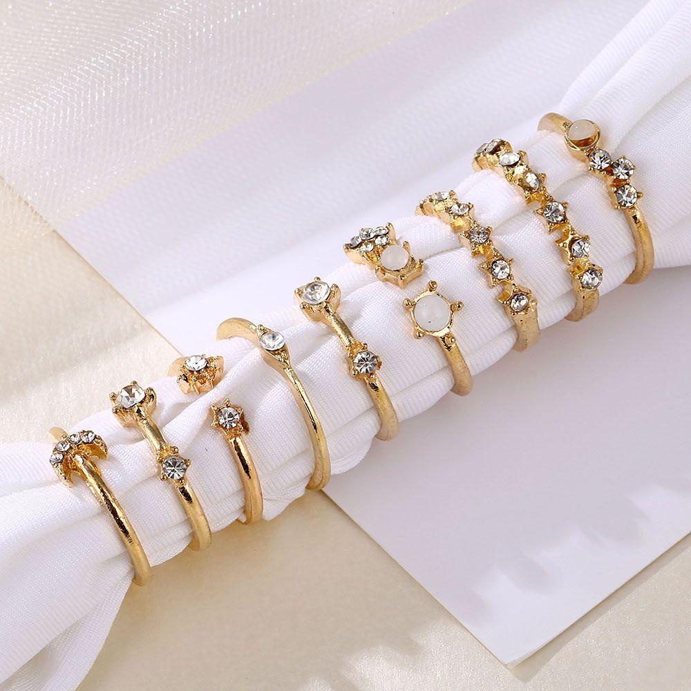 Lily Set Cincin Cute Ins Style BFF Hadiah Persahabatan Handmade Rings Untuk Wanita