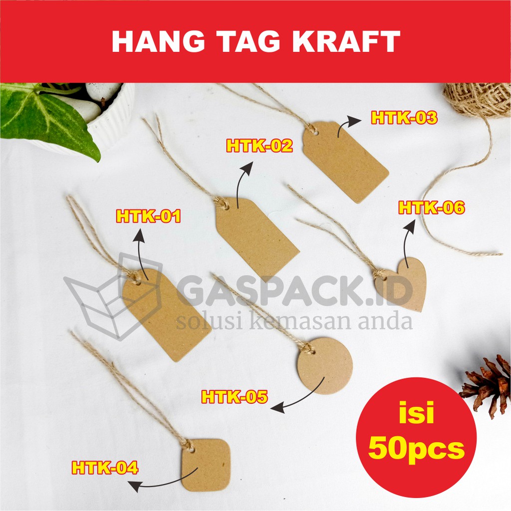 

HANG TAG POLOS LABEL BAJU GANTUNG BRAND CARD KRAFT PACKING HAMPERS ISI 50PCS