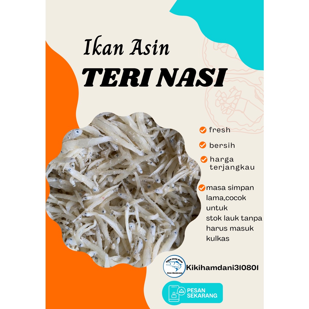 

Ikan Asin Teri Nasi Bersih Kemasan 100gr Murah