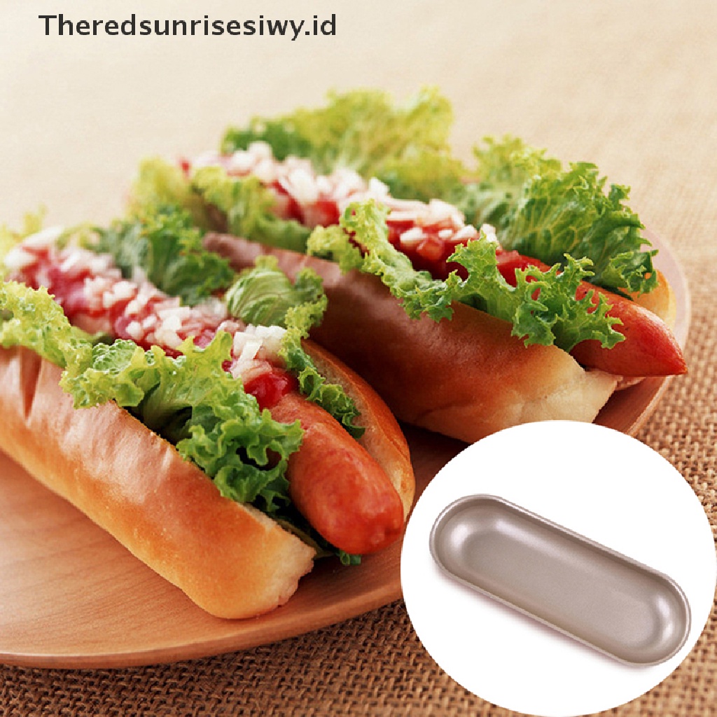 # Alat Rumah Tangga # 1 Pc Cetakan Roti Hot Dog Bentuk Oval Ukuran 7 Inch Anti Lengket