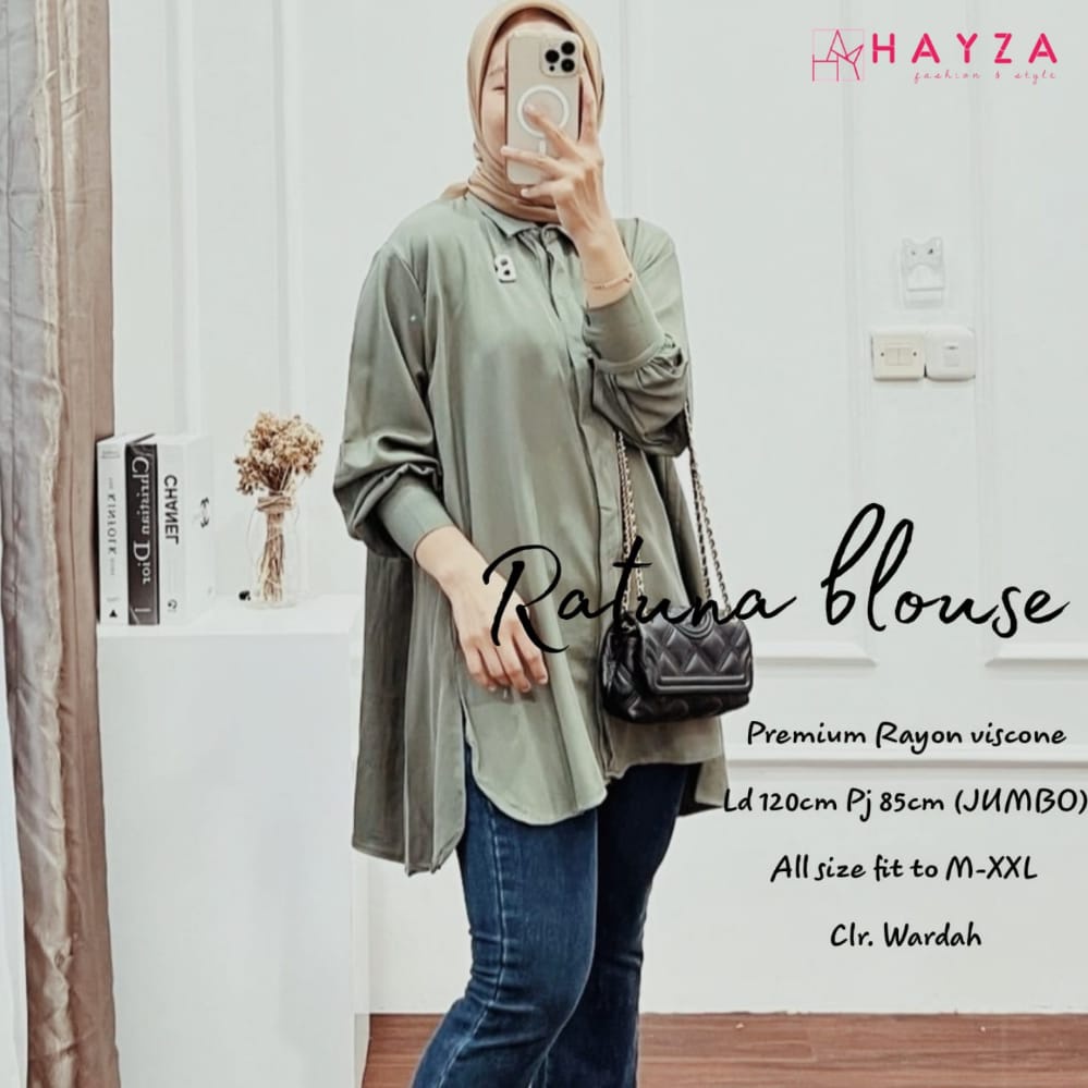 BLOUSE WANITA JUMBO LENGAN PANJANG / BLOUSE RAYON POLOS LENGAN PANJANG / BAJU WANITA LENGAN PANJANG