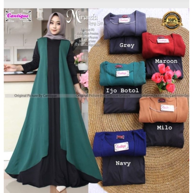 MIRANDA LONG SET CARDIGAN /GAMIS SETELAN ROMPI/ GAMIS SET ROMPI/BAJU MUSLIM /BAJU SYARI/GAMIS MUSLIM