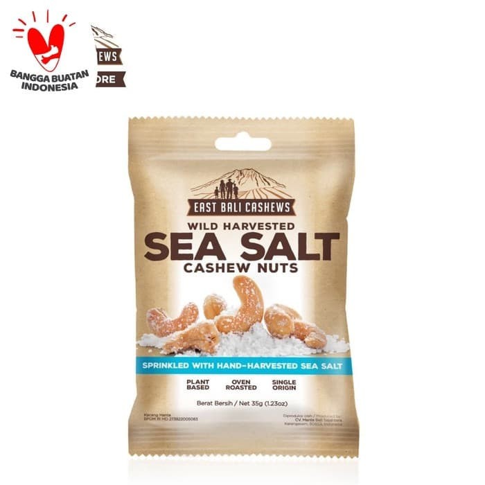 

East Bali Cashews Sea Salt Cashew 35 Gram | Snack Mede Asin Premium