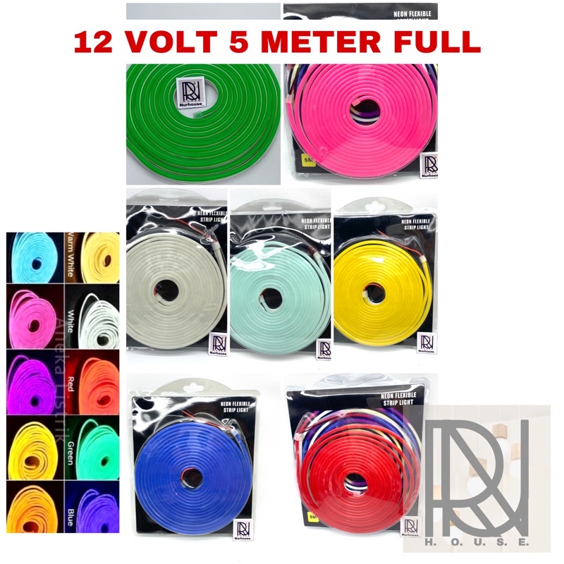 Lampu Hias Led Neon Flex 12 volt 5 meter full