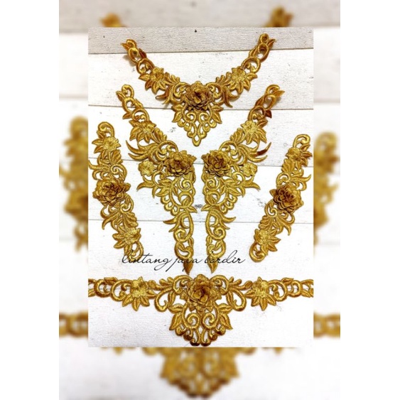 bordir aplikasi kebaya bunga tempel