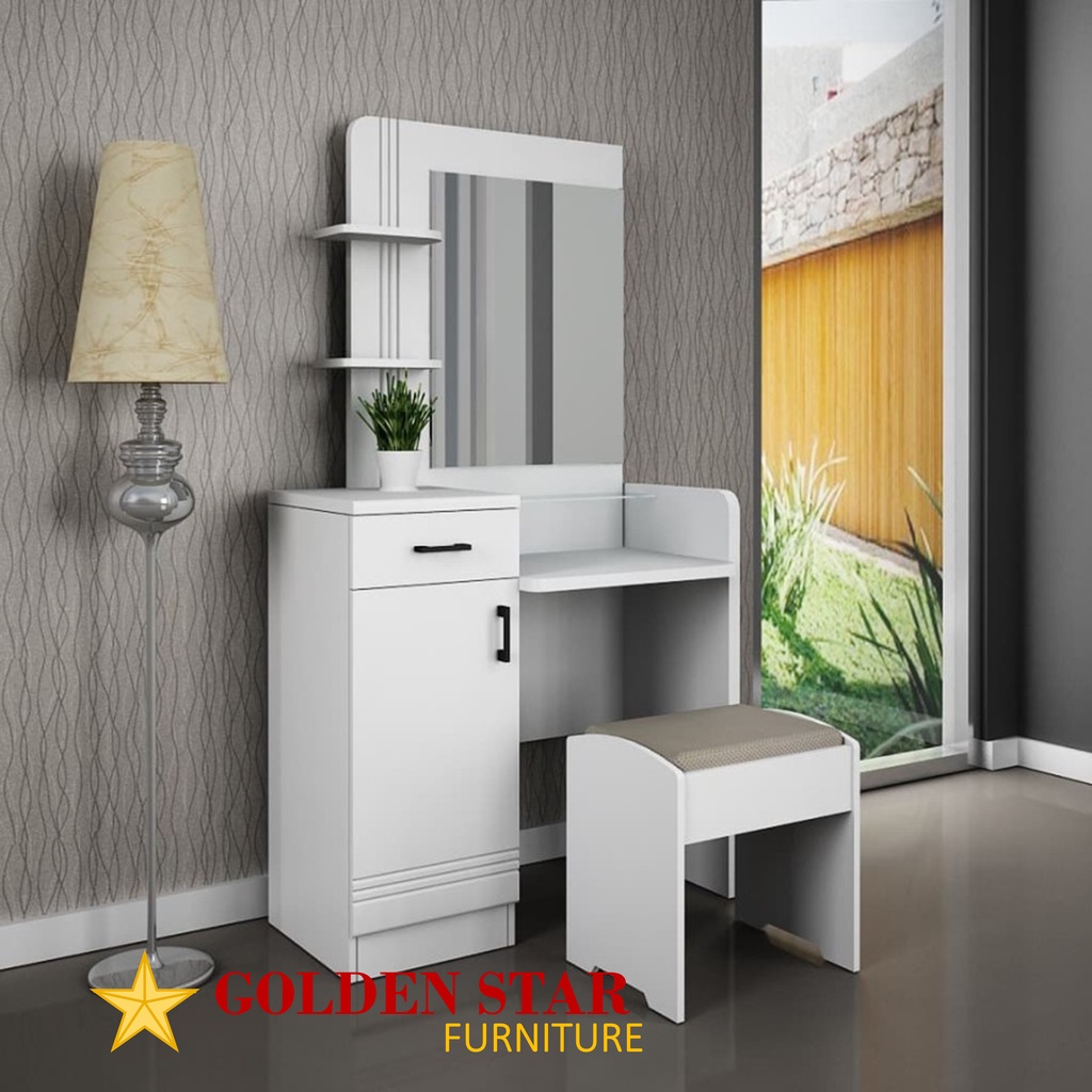 Meja Rias / Dressing Table MR Capitol Siantano Equity (putih glossy)