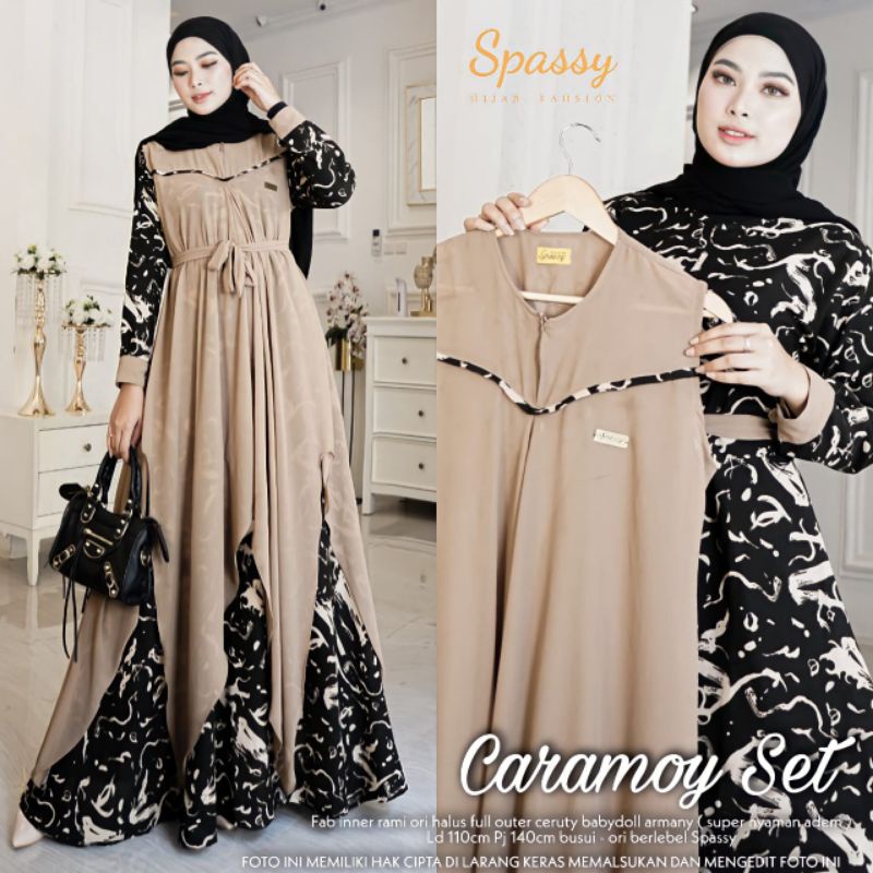 GARANSI ORI - CARAMOY SET BY SPASSY ORIGINAL - GAMIS SPASSY TERBARU - MAXI DRES WANITA BUSUI UNTUK K