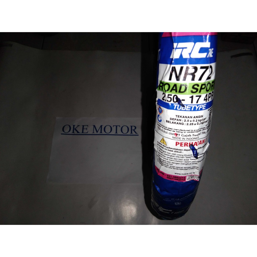 ban luar motor IRC nr72 250-17 tubetype