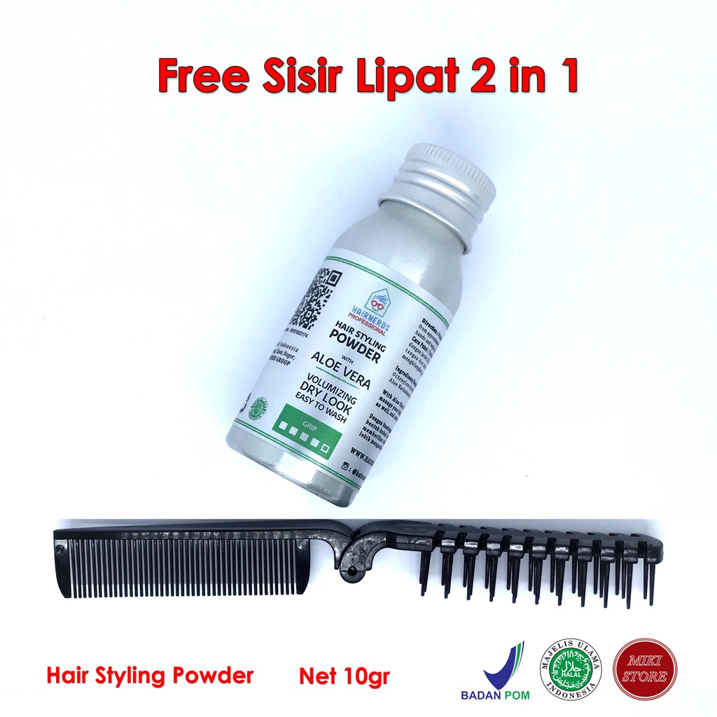 HAIRNERDS PROFESSIONAL HAIR STYLING POWDER VOLUMIZING &amp; DRY LOOK FREE SISIR