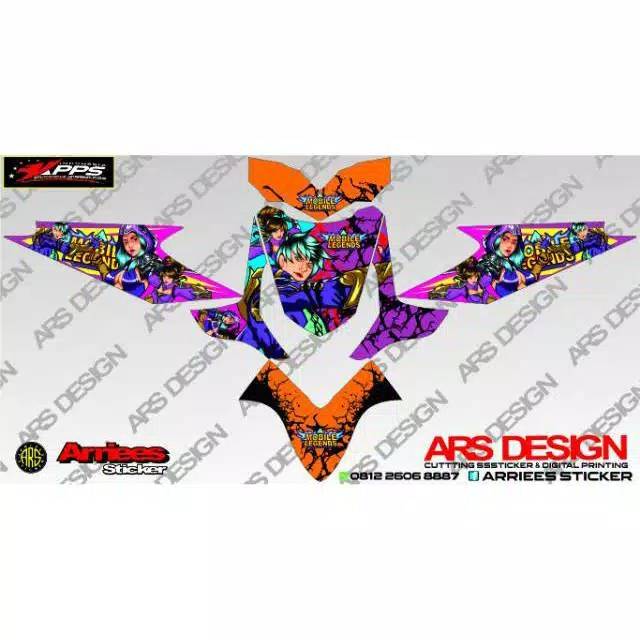 Sticker motor beat karbu motif mobile legend