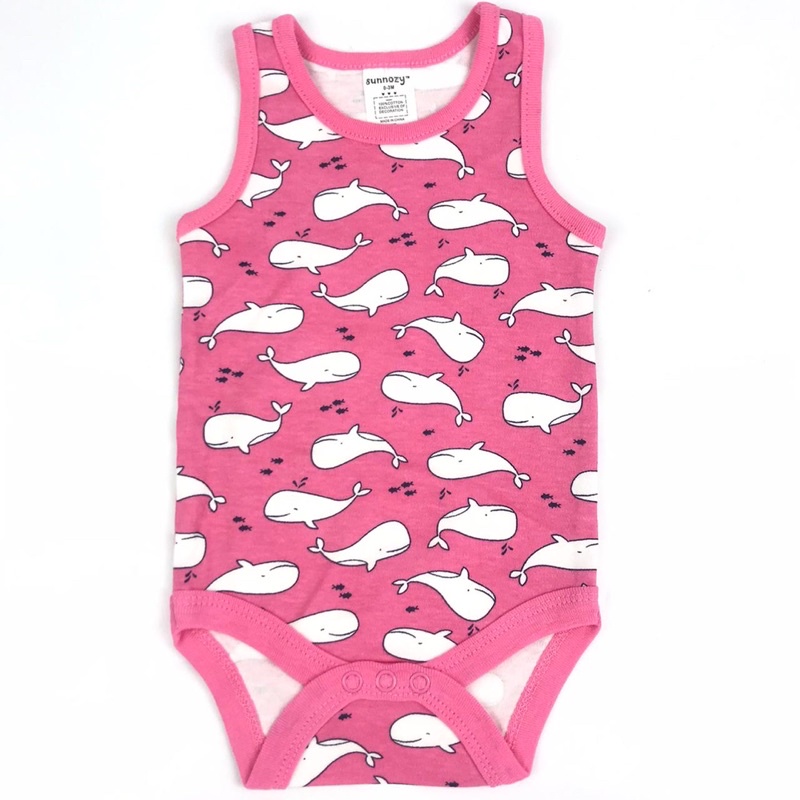 BABY K2 - Bodysuit vest isi 3 pcs motif shark pink