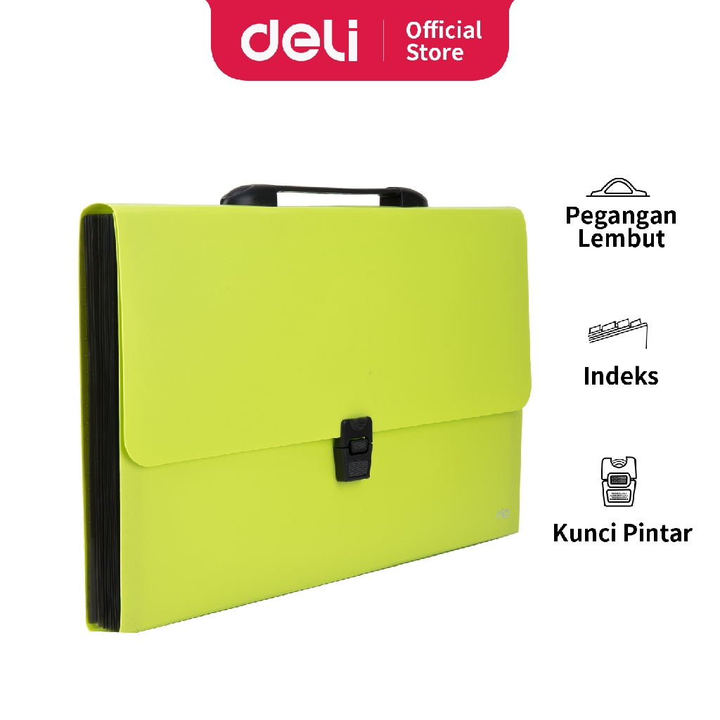 Deli Expanding File Seri Rio FC 14 Pockets dengan smart lock EB40432 EB40442 EB40452