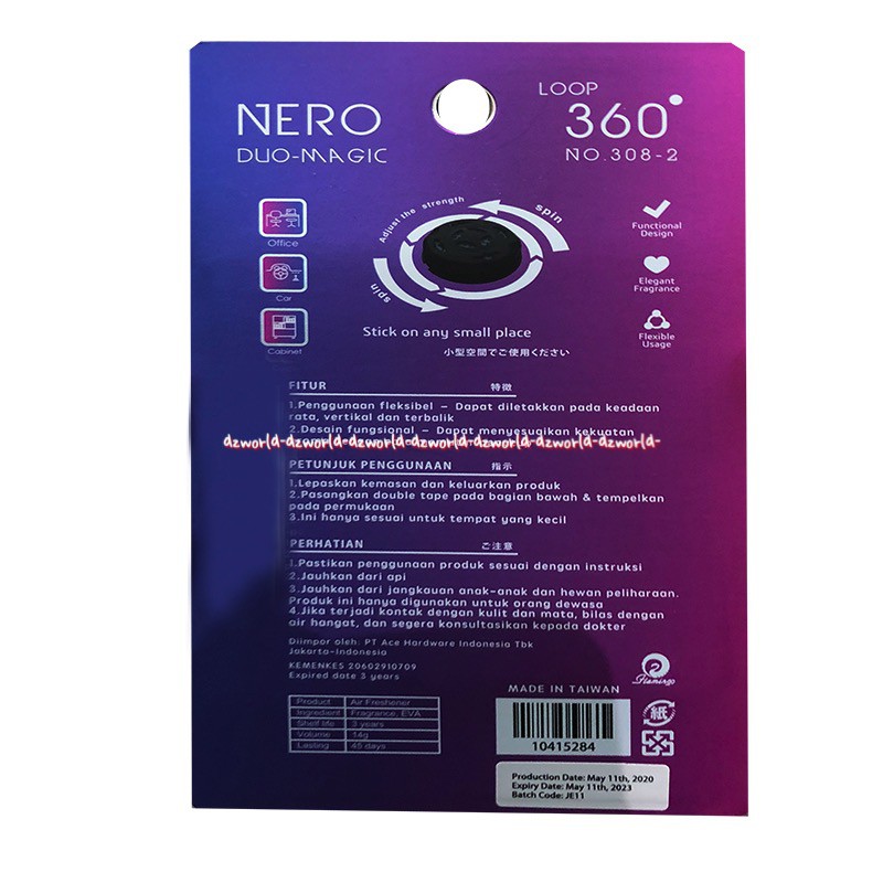 Nero Duo Matic Loop Air Freshener Pewangi Air Mobil Wangi Saku Nerro