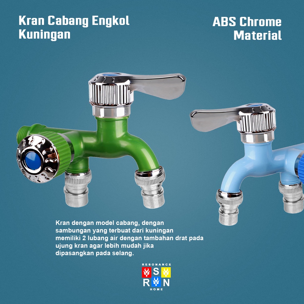 Kran Cabang Shower ABS 1/2 Inch / Keran Air Double Kamar Mandi Resonance Home