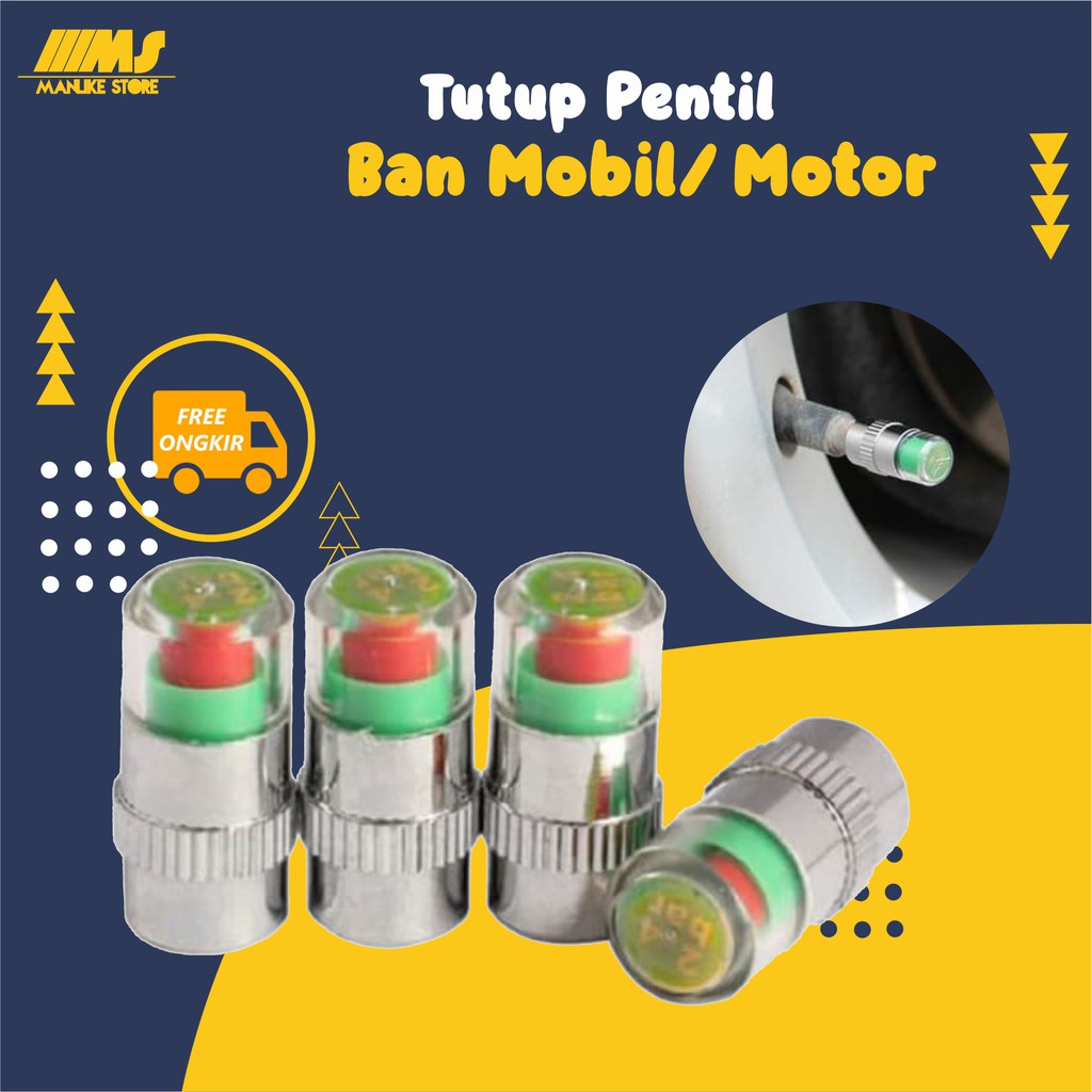 Tutup Pentil Ban Indikator Tekanan Ban Mobil Tutup Pentil Ban Motor 1 PCS