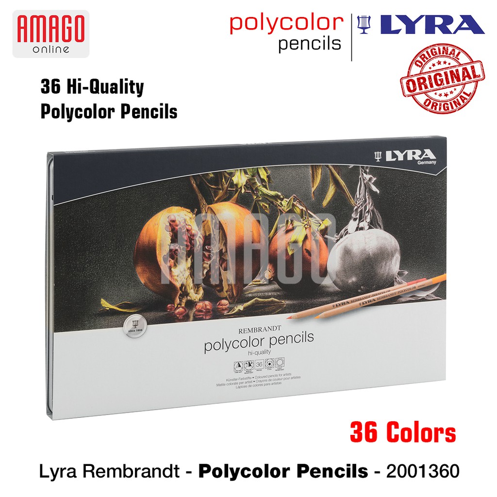 LYRA - REMBRANDT POLYCOLOR PENCILS - 36 PCS - ASSORTED COLORS - 2001360