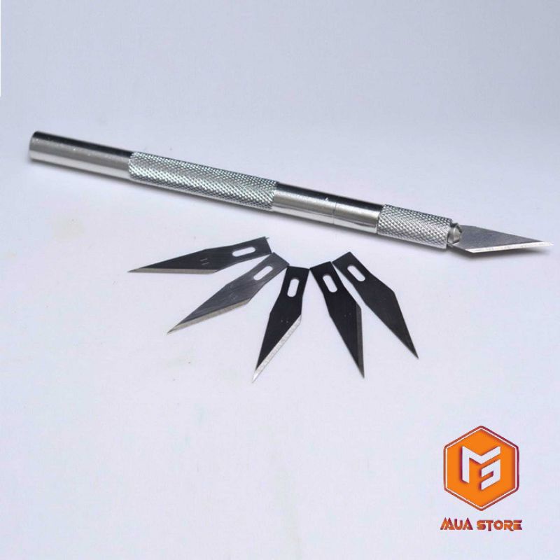 

PISAU UKIR METAL HANDLE BLADE KNIFE / FREE REFILL CUTTER 5 PCS