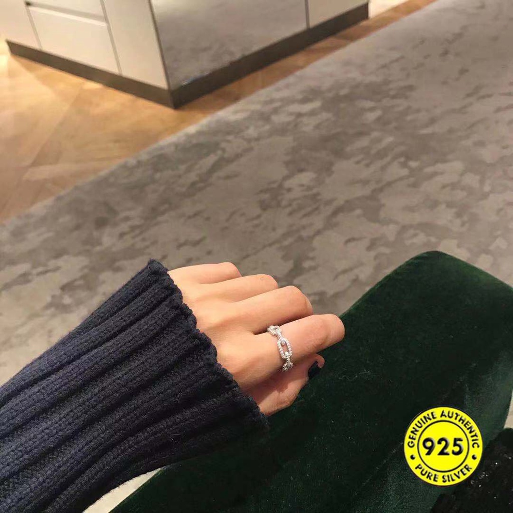 Cincin Rantai Bahan S925 Silver Untuk Wanita