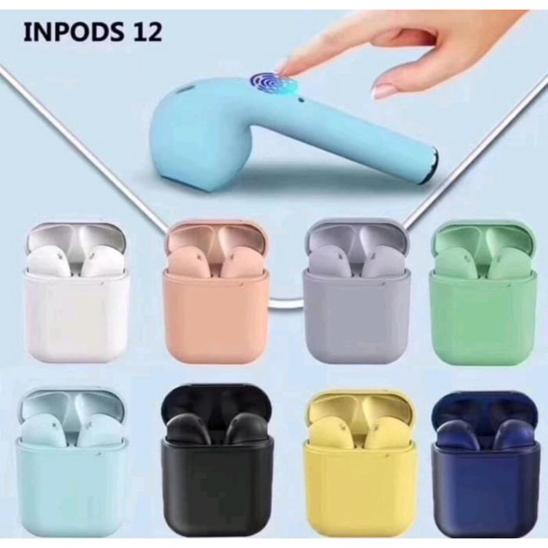 HEADSET BLUETOOTH TWS INPODS I12 MACARON EARPHONE-1