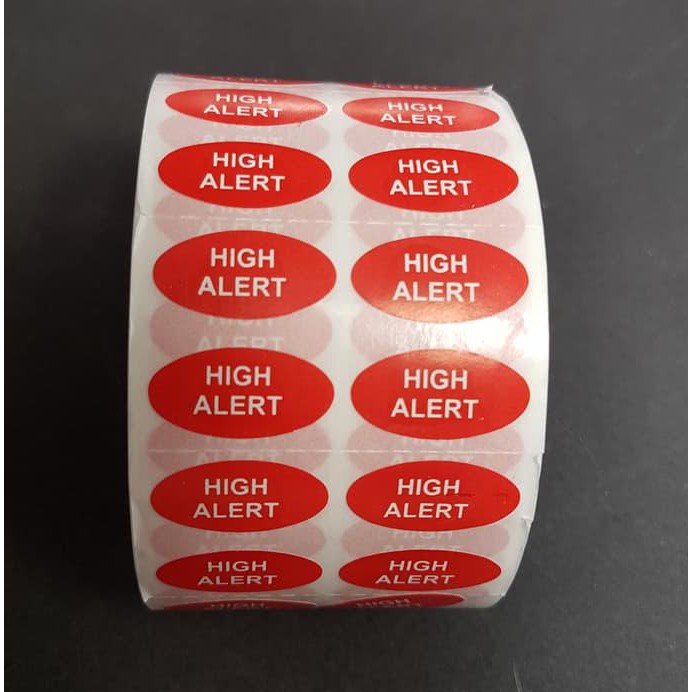 

Promo STIKER HIGH ALERT MERAH OVAL 20X15mm isi 5000 pcs in ROLL