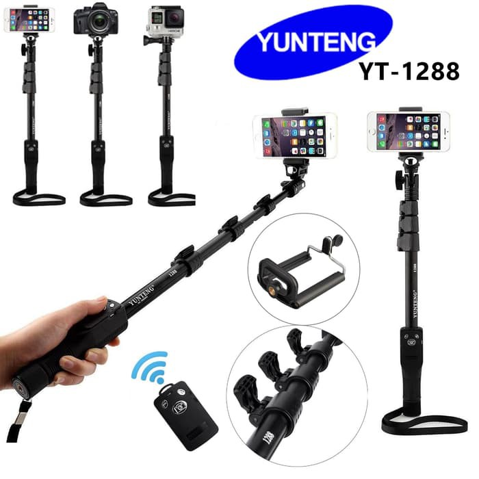 Jual TONGSIS BLUETOOTH Yunteng YT 1288 Panjang 125cm + Holder U Tongsis