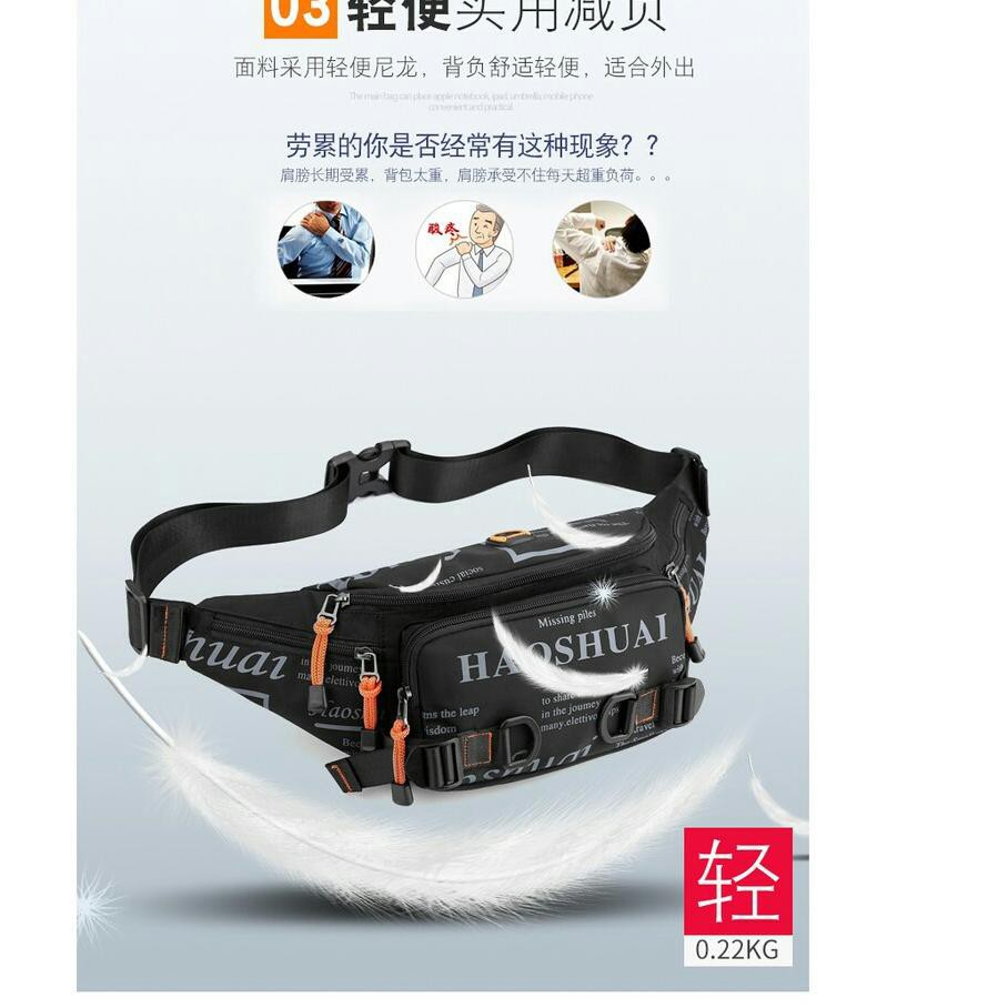 ▲ tas selempang pria waterproof tas selempang pria original waistbag cowok tas selempang olahraga J3