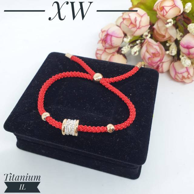 Gelang titanium tali merah G01074