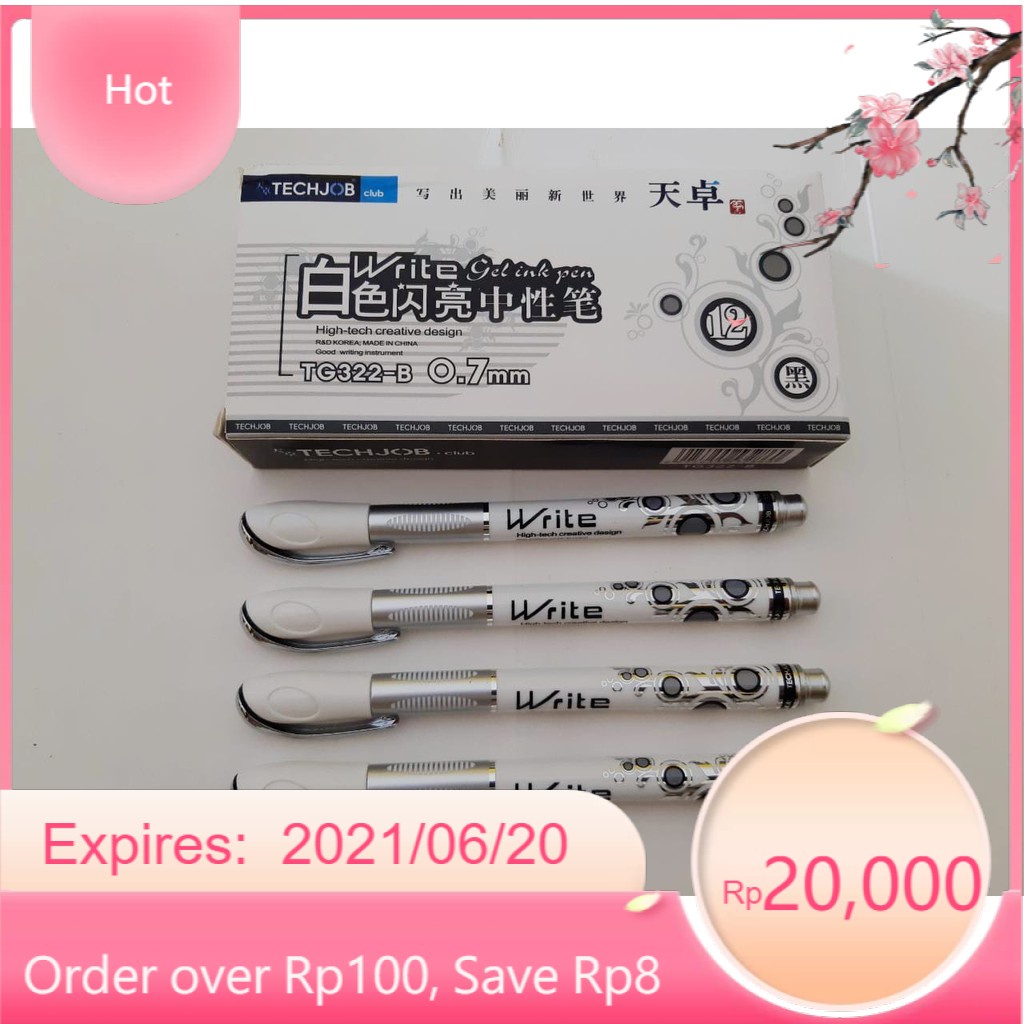 

Bolpen/Ballpoint/Bolpoin/Pena/Ballpen/Pulpen Gel Cair TECHJOB TG 322-B Tinta Hitam