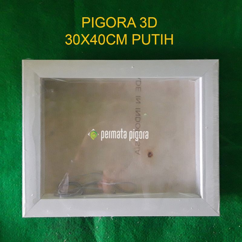 Pigura 3D 30x40cm Dalam 3cm/4cm Polos Putih