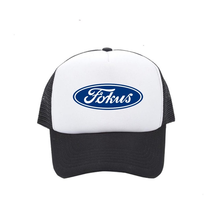 COD Topi Trucker Custom FOKUS Hitam Putih