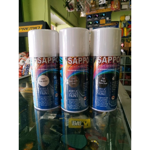 3 KALENG SAPPORO PAINT.FINE SILVER+ANTHRACITE GREY+BLACK SEMI DOFF