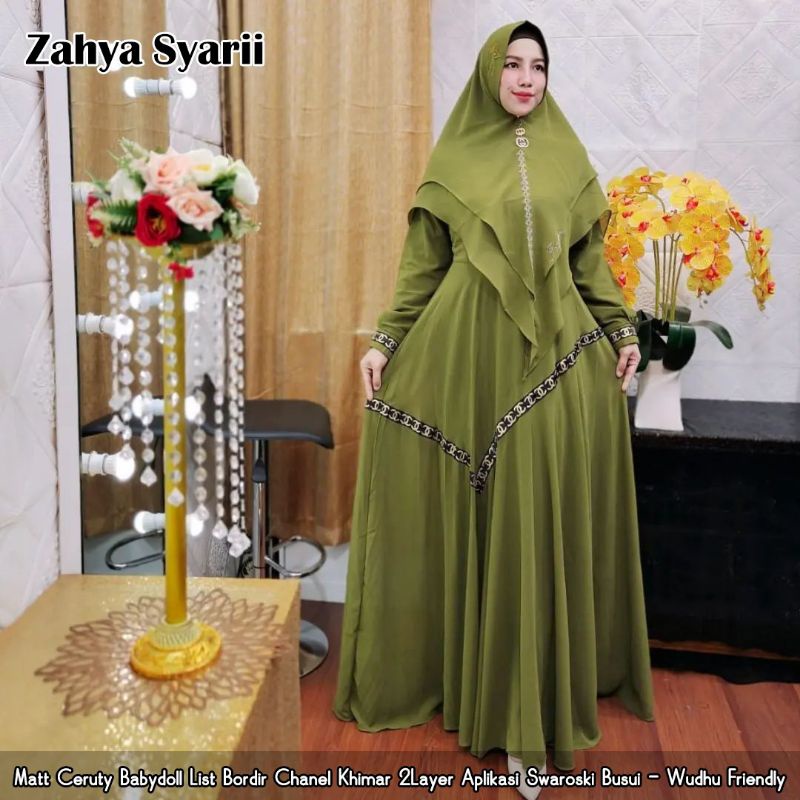 Zahya  syari ceruty sudah Termasuk khimar Banyak warna