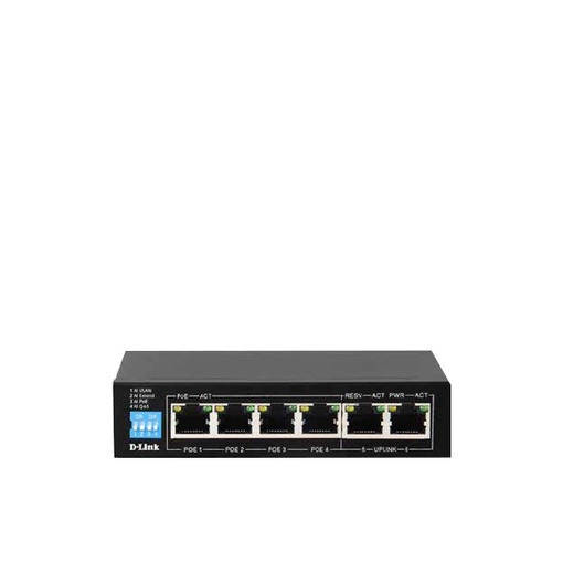 Switch D-Link DGS F1006P-E 4PoE+2Uplink Gigabit 60W-DLINK DGS F1006P-E