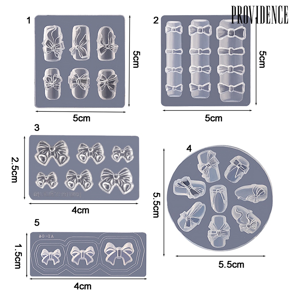 Providence Nail Bowknot Mold Reusable DIY Silicone 3D Manicure Bows Plate for Girl