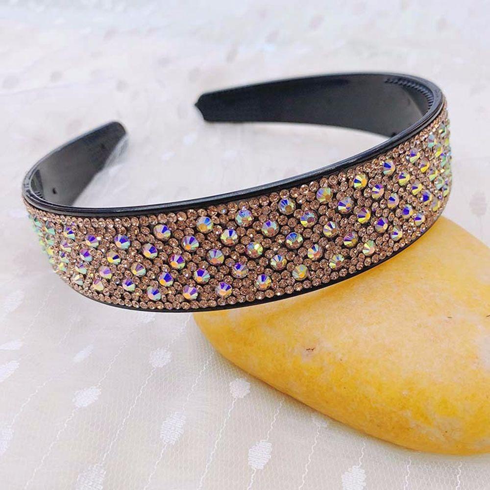 Agustina Berlian Imitasi Bando Elegan Manis Resin U-Shape Berlian Gadis Perempuan Hairband