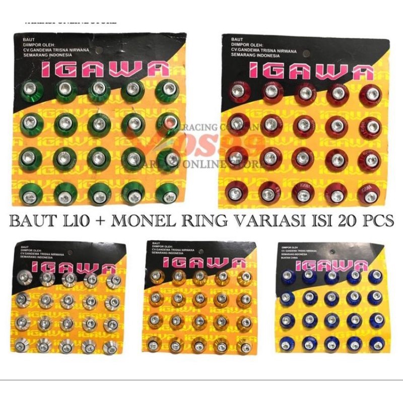 Baud Variasi Baud L 10 Ring Monel Variasi 20 Pcs Universal Kualitas Terbaik