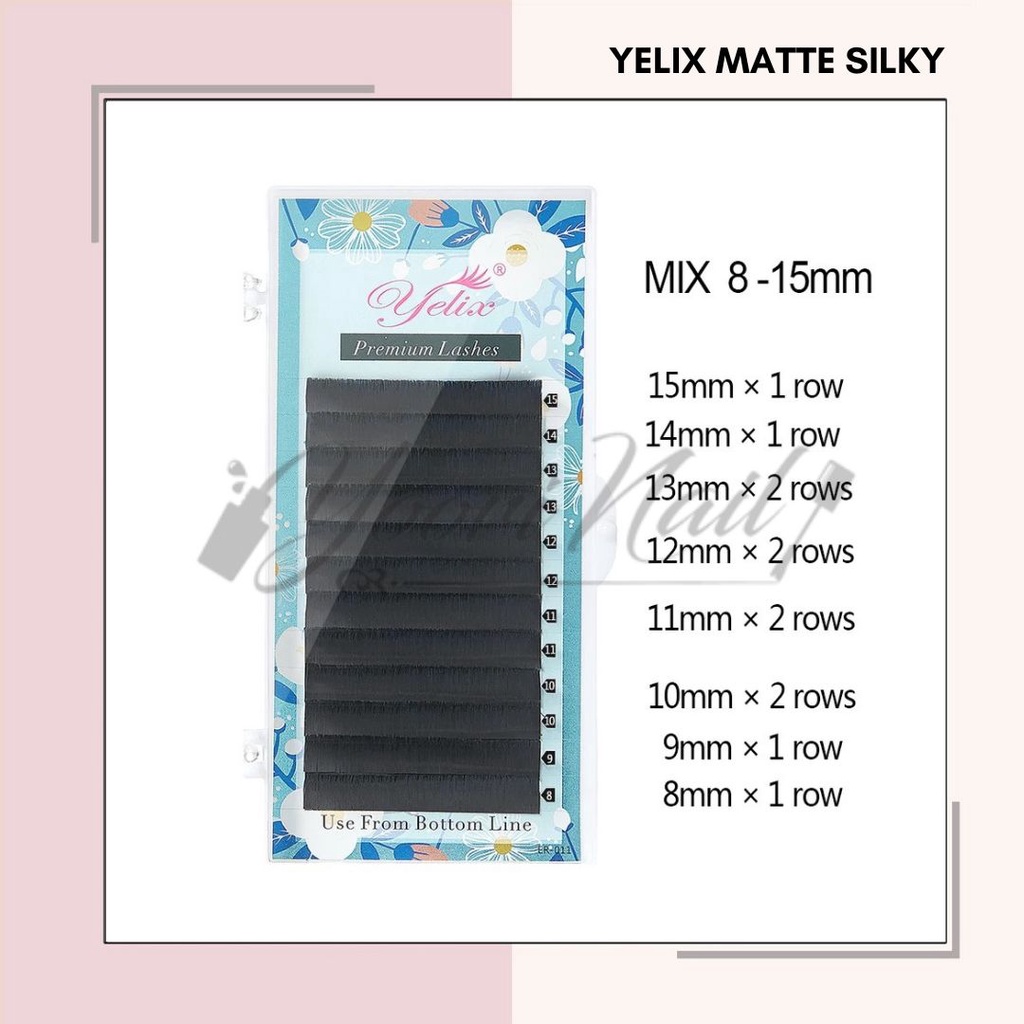 Yelix Matte Silky Premium Lashes Eyelash Extension Soft Natural